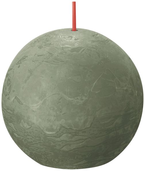 Bougie boule rustique Bolsius olive fraîche ø76 mm 25 heures (6 pièces)