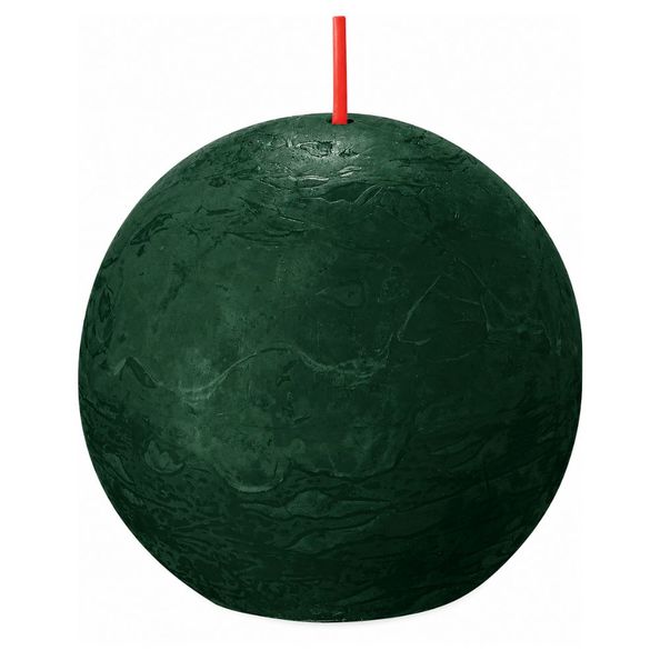 Bougie boule rustique Bolsius vert pin ø76 mm 25 heures (6 pièces)
