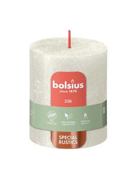 Bougie pilier Bolsius shimmer ivoire ø68x80 mm 35 heures (4 pièces)