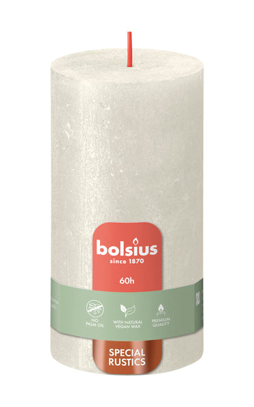 Bougie pilier Bolsius shimmer ivoire ø68x130 mm 60 heures (4 pièces)