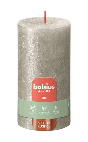 Bolsius Bolsius Stollen Shimmer Shimmer 4 St Rustic 130x68 mm Champagne coloré