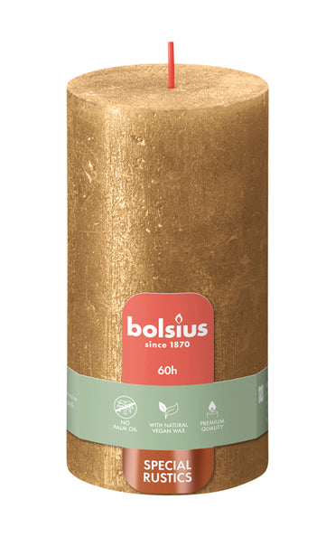 Bolsius Bolsius Stollen Shimmer 4 St Rustic 130x68 mm Gold de couleur