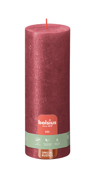 Bougie pilier Bolsius rouge scintillant ø68x190 mm 85 heures (4 pièces)