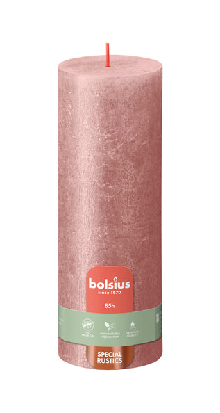 Bougie pilier Bolsius rose chatoyant ø68x190 mm 85 heures (4 pièces)