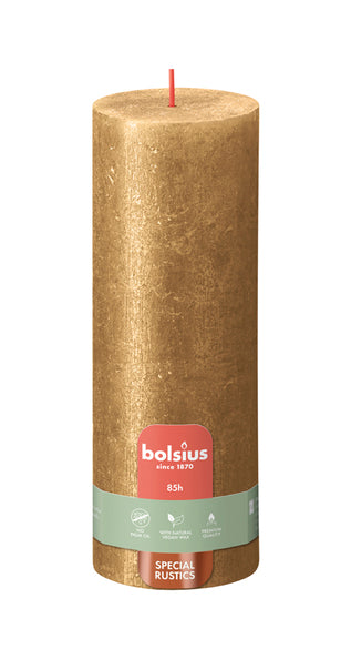 Bolsius Bolsius Stubbares Shimmer 4 St rustique 190x68 mm or couleur