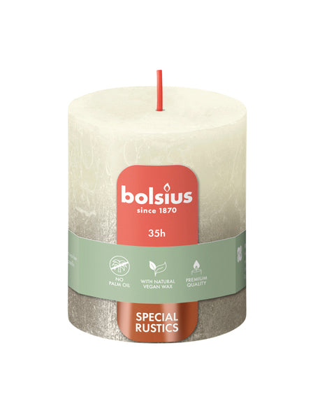 Bougie pilier Bolsius perle douce + champagne ø68x80 mm 35 heures (4 pièces)