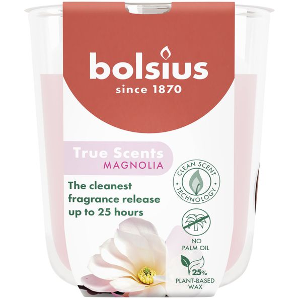 Verre parfumé Bolsius vrais parfums magnolia ø73x80 mm 25 heures (6 pièces)
