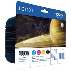 Cartouche d'encre brother lc-1100hyvalbp noire et 3 couleurs