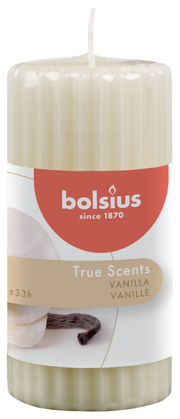 Pilier Bolsius vrais parfums vanille ø58x120 mm 33 heures (6 pièces)