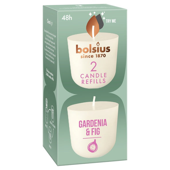 Bolsius cleanlight 2-pack gardénia figue ø57x116 mm (6x 2 pièces)