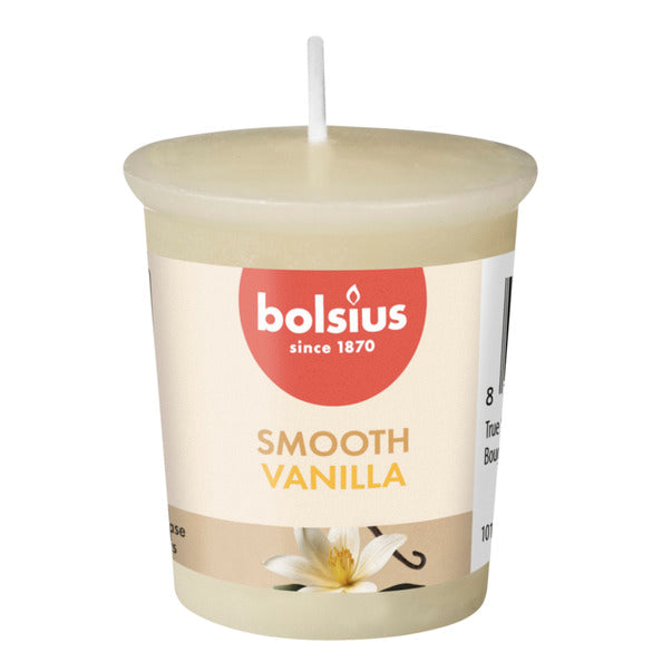 Bolsius votif rond vrais parfums vanille ø45x53 mm 15 heures (24 pièces)