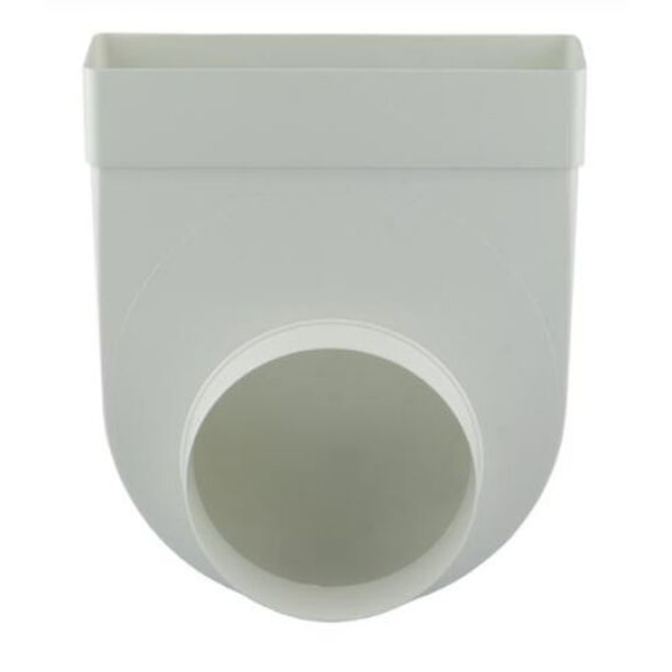 Renson 1069273 - Raccord d'angle en PVC. rond droit 90°7017 (220x90-dia 150) (blanc) | 3 pièces