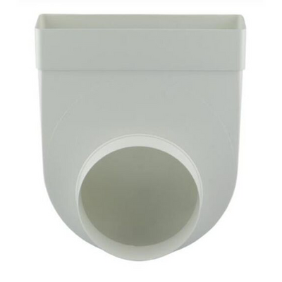 Renson 1069273 - Raccord d'angle en PVC. rond droit 90°7017 (220x90-dia 150) (blanc) | 3 pièces