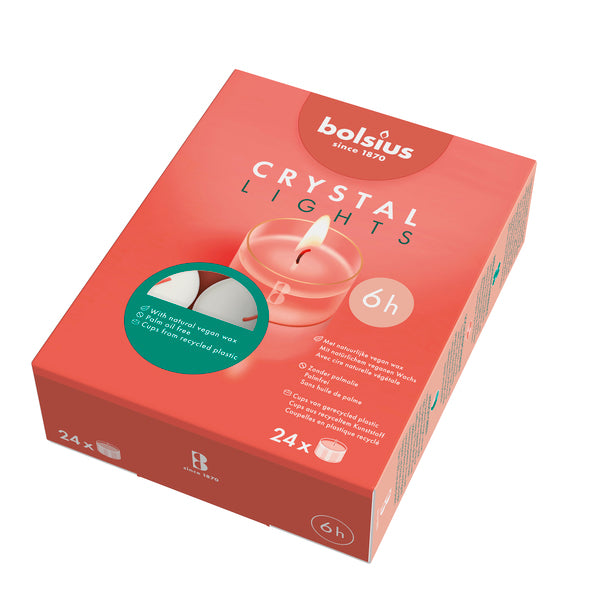 Bougies chauffe-plat Bolsius en forme de tasse transparente ø39x19 mm 6 heures (6x 24 pièces)