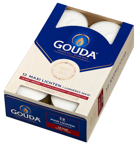 Bolsius maxi lumières blanc ø60x24 mm 10 heures (6x 12 pièces)