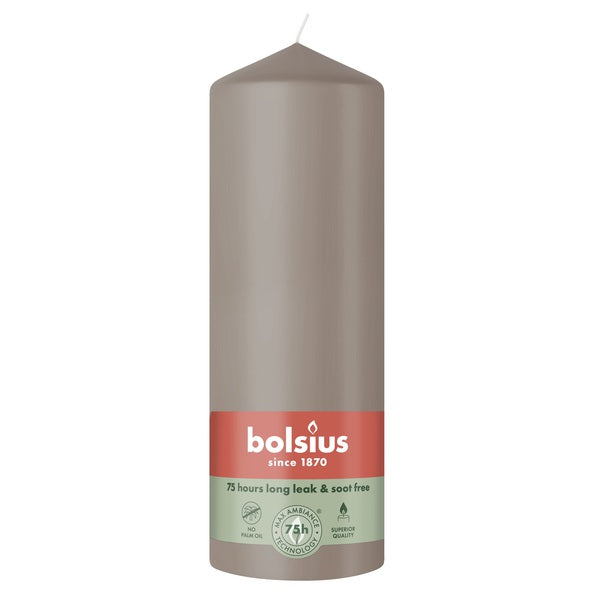 Bougie pilier Bolsius taupe ø68x200 mm 75 heures (6 pièces)