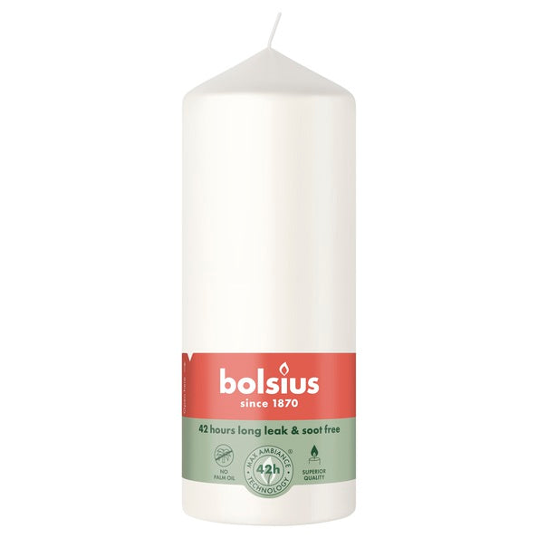 Bougie pilier Bolsius blanc nuageux ø58x150 mm 42 heures (6 pièces)