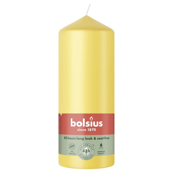 Bougie bloc Bolsius jaune soleil ø58x150 mm 42 heures (6 pièces)
