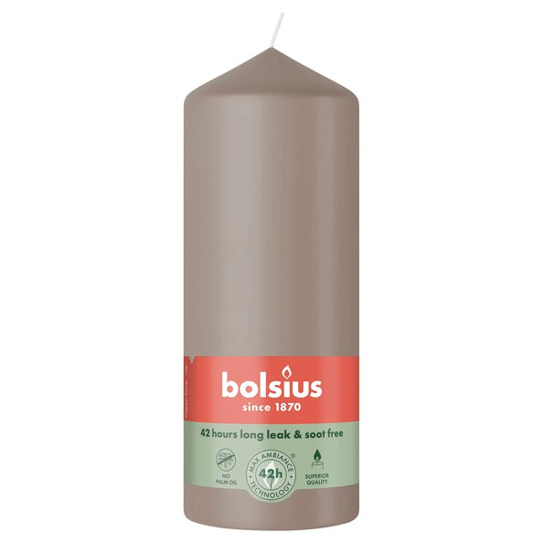 Bougie pilier Bolsius taupe ø58x150 mm 42 heures (6 pièces)