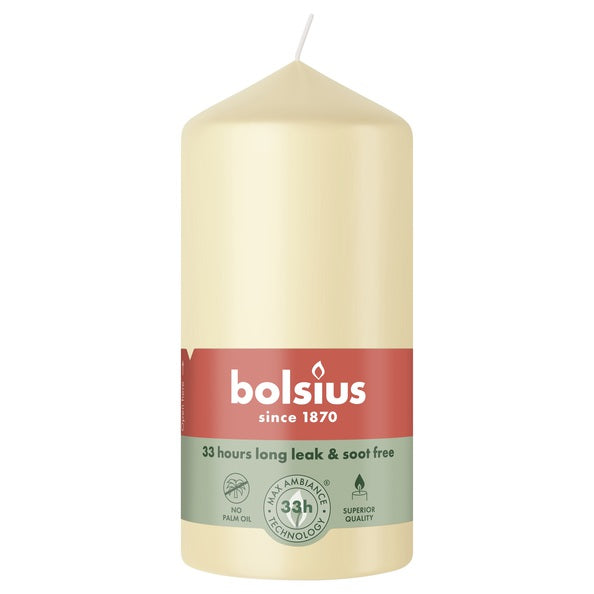 Bougie pilier Bolsius beige ø58x120 mm 33 heures (6 pièces)