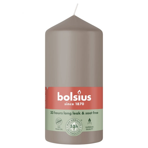 Bougie pilier Bolsius taupe ø58x120 mm 33 heures (6 pièces)