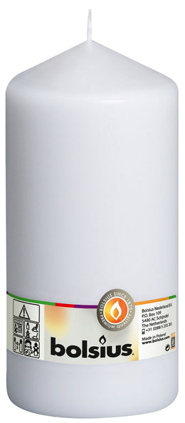 Bougie pilier Bolsius blanc ø98x200 mm 120 heures (8 pièces)