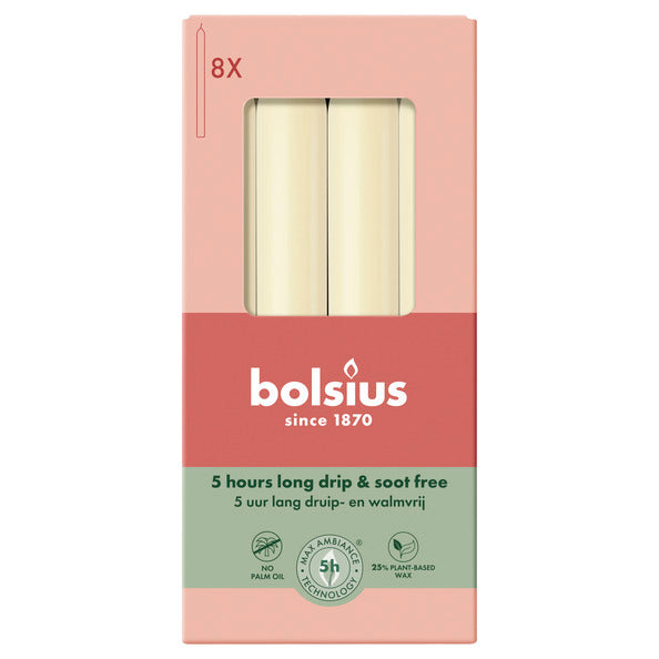 Bougies de dîner Bolsius perle douce ø20x170 mm 5 heures (4x 8 pièces)