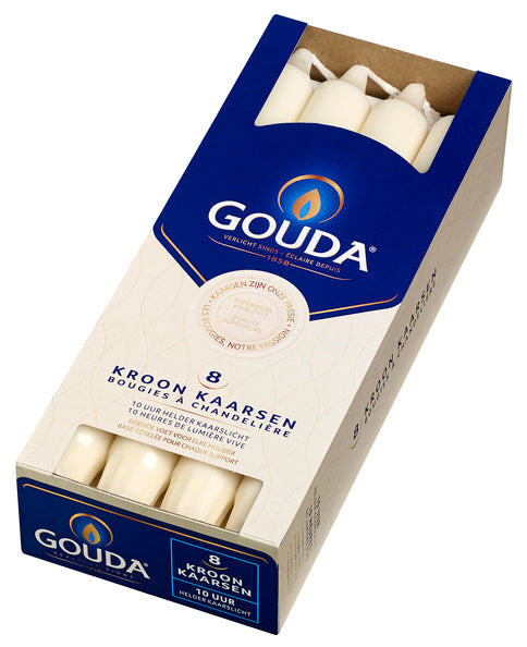 Bougies couronne Bolsius ivoire ø24x240 mm 10 heures (6x 8 pièces)