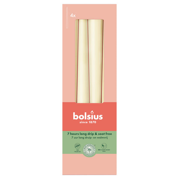 Bougies gothiques Bolsius perle douce ø24x245 mm 7 heures (8x 4 pièces)
