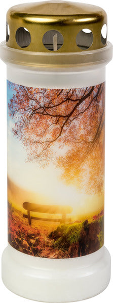 Lampe funéraire Bolsius no. 6 avec couvercle automne ø67x173 mm 70 heures (12 pièces)