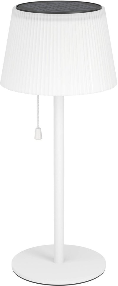 Lampe de table Eglo scordiano - rechargeable (jusqu'à 22 heures de lumière) - solaire - 38 cm - blanc - sans fil - intérieur et extérieur - interrupteur à tirette