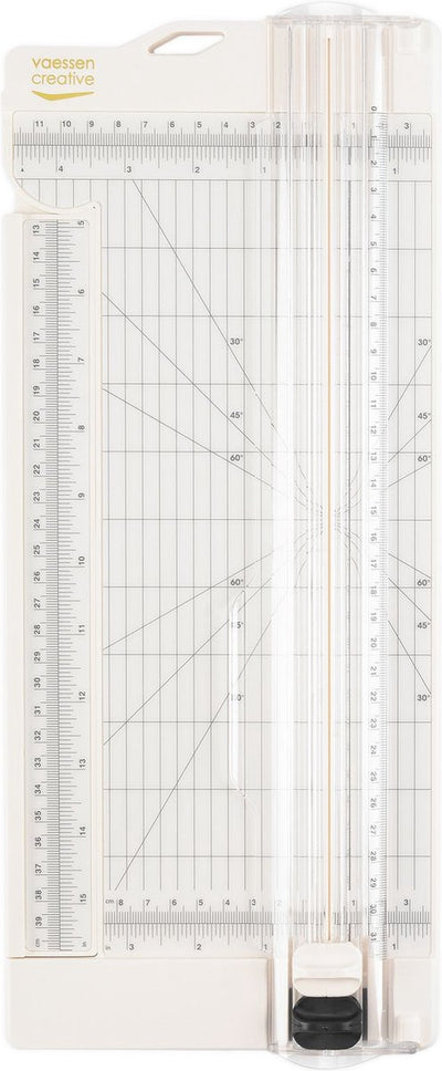 Vaessen creative • coupe-papier avec fonction de notation 12x30,5cm blanc cassé