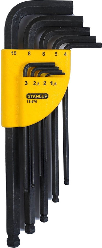 Stanley série 1-13 - jeu de clés hexagonales - 9 pièces - 1,5-10 mm - extrémité sphérique