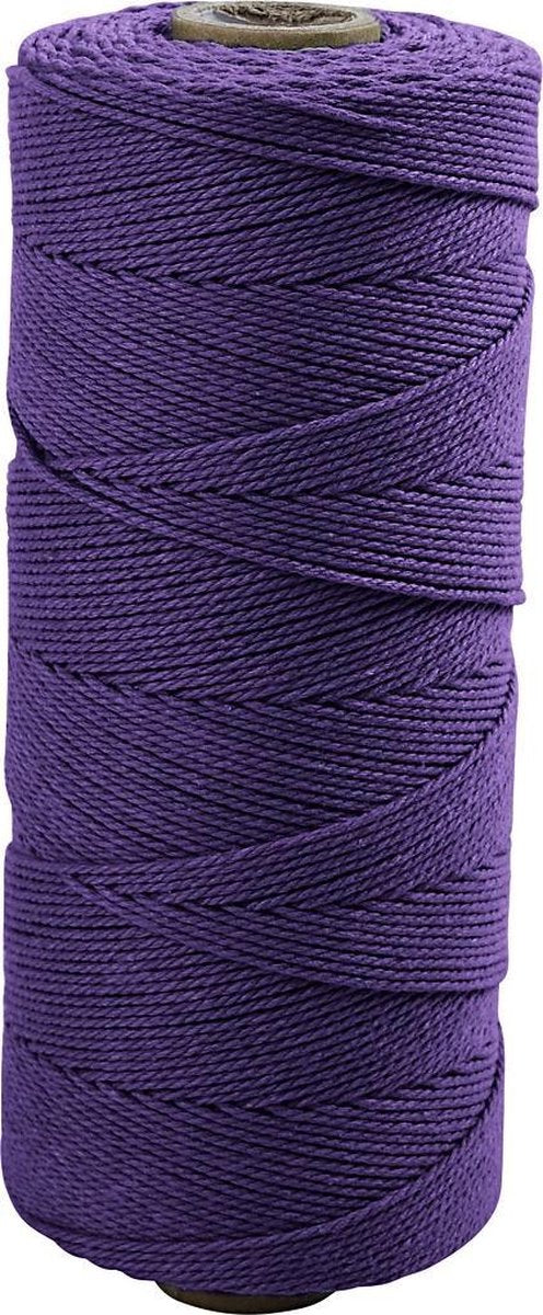Cordon macramé Creativ company, l: 315 m, épaisseur 1 mm, fin qualité 12 12, violet, 220 gr 1 pelote