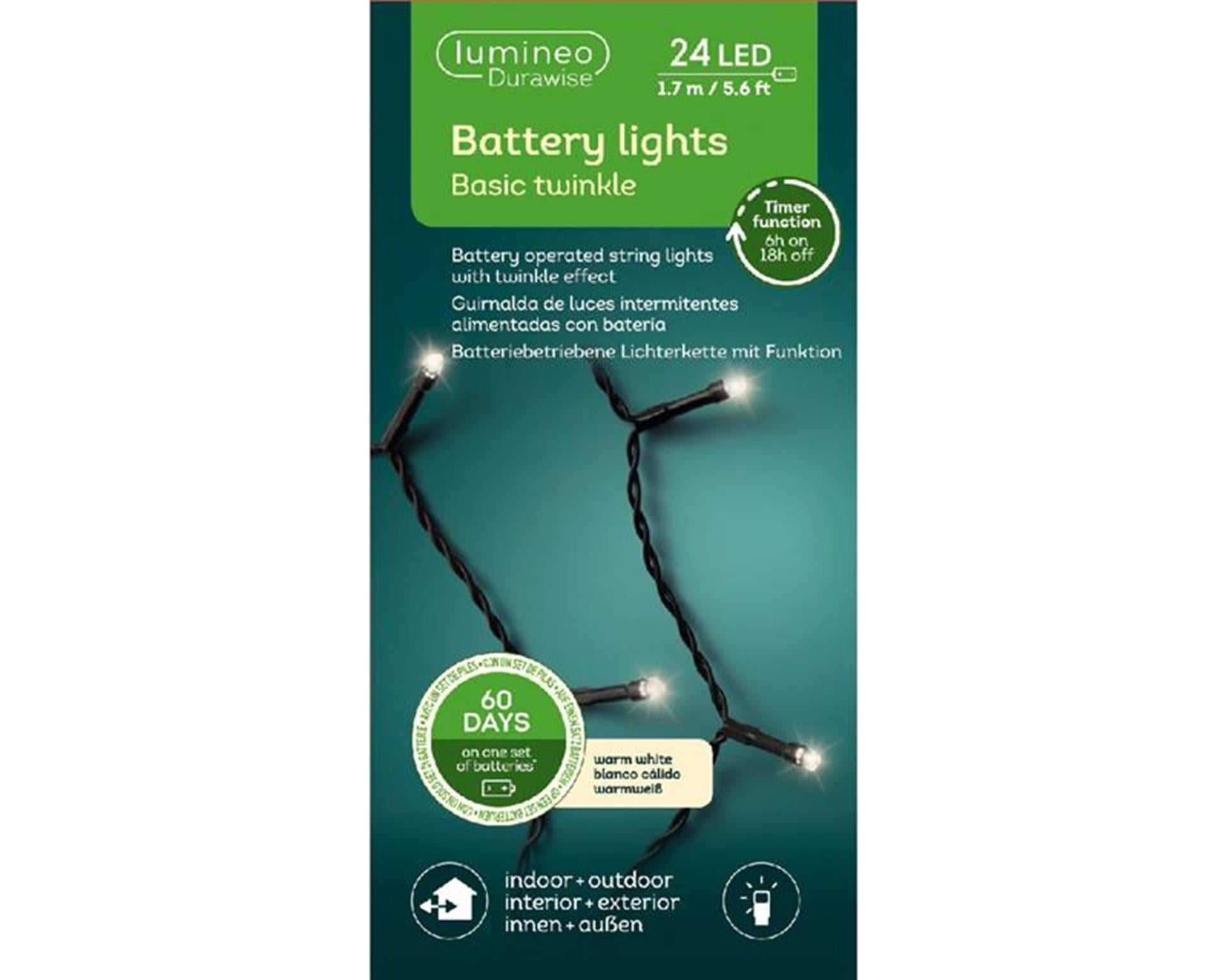 Lumineo led durawise basic lumières 24l blanc chaud