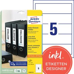 Étiquettes c32267-25 avery 190x54mm blanc 125 pièces