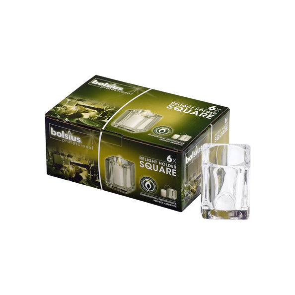 Support de recharge Bolsius carré 70x70x126 mm (6 pièces)