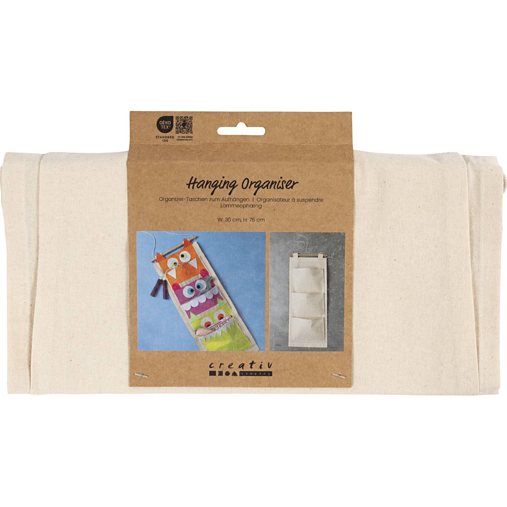 Organiseur suspendu Creativ company, h : 75 cm, l : 30 cm, 145 g, naturel clair, 1 pièce