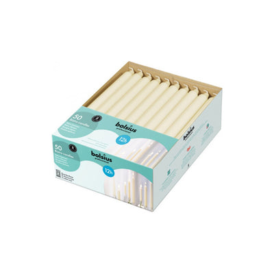 Bougie domestique professionnelle Bolsius 290 22 mm 12 heures de combustion ivoire (50 pièces)