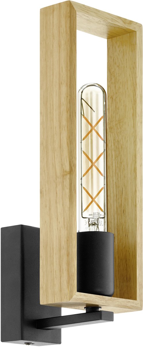 Eglo Littleton - applique - e27 - bois noir