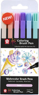 SAKURA KOI COLORING BRUSH SET SNEATS, 6 COULEURS