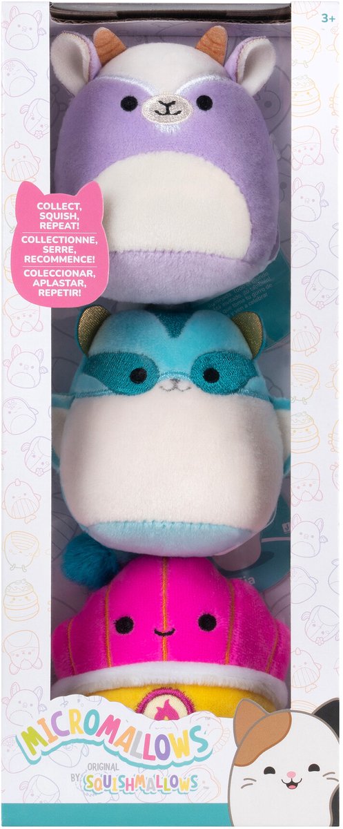Micromallows en peluche 6,5 cm 3 pack Tia, Mariska Louden