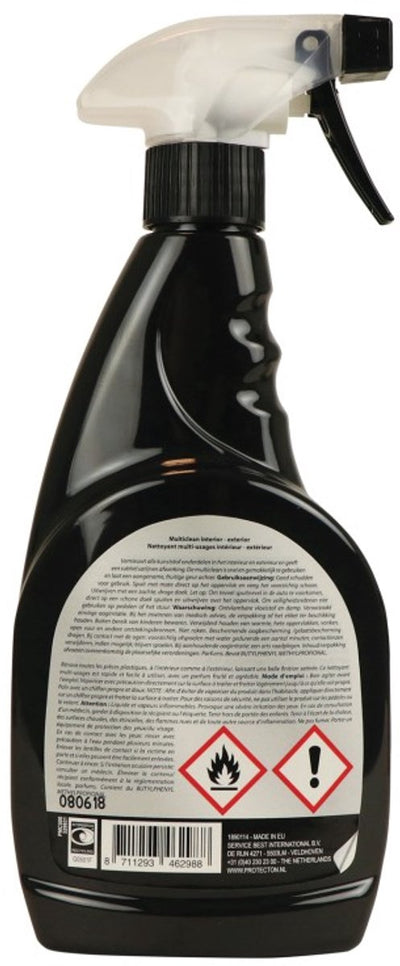 Protecton multiclean intérieur extérieur - pour nettoyer et renouveler en profondeur le plastique - finition satinée subtile - au parfum fruité agréable - utilisation simple et rapide - 500ml