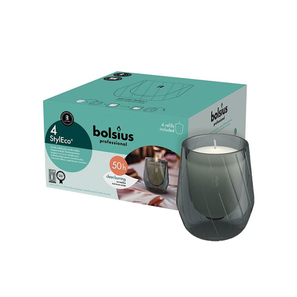 Support Bolsius styleco gris ø96x111 mm (4 pièces)