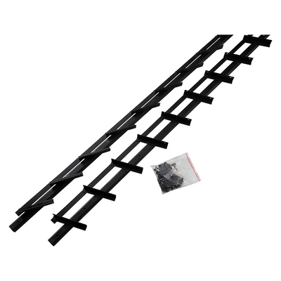Mack 1074602 - volets multiflex 220 cm acier inoxydable revêtement txt noir | 2 pièces