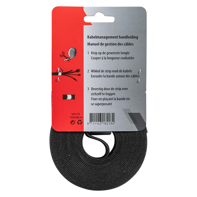Mack 1072135 - velcro noir 25mm 5m | 5 pièces