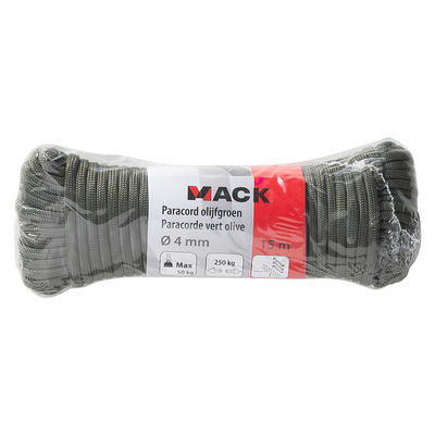 Mack 1072110 - paracorde vert olive 4mm 15m | 5 pièces
