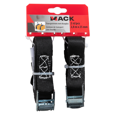 Mack 1072410 - 2 sangles de transport avec boucle de transport25mm - 2,8mm | 5 pièces