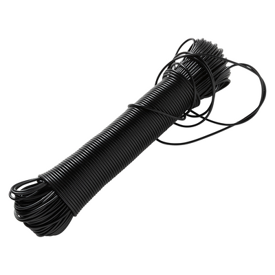Mack 1073341 - fil pour corde à linge pp noir toron 3mm 60m avec âme en fil d'acier | 5 pièces
