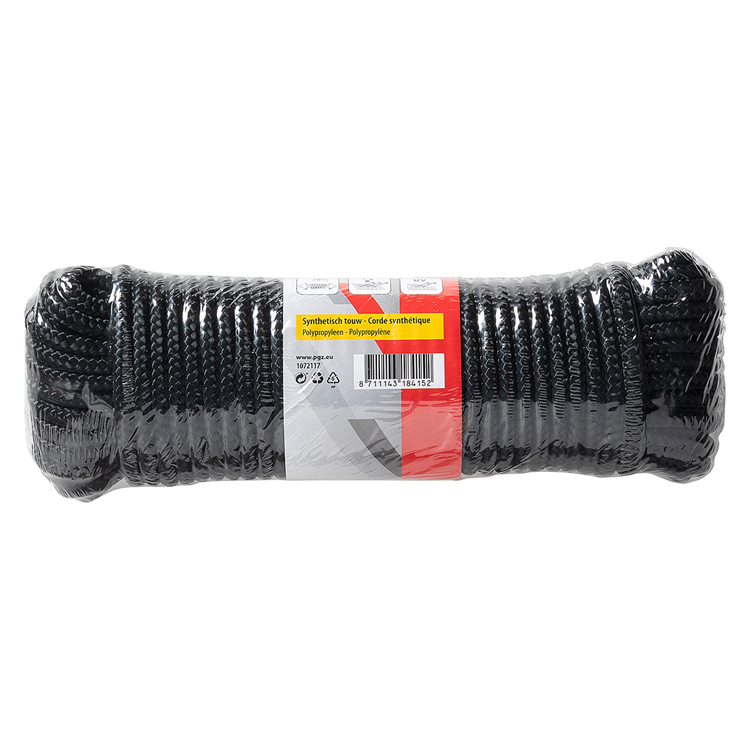 Mack 1072117 - fil noir tressé pp 6mm 20m | 5 pièces